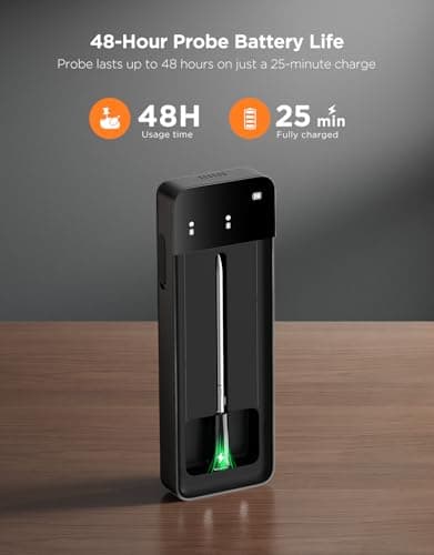 GoveeLife Bluetooth Wireless Meat Thermometer with Digital Standalone LCD Base, WiFi Unlimited Range, ±1.8℉ Accuracy, Food Grade Internal Ambient Sensor Probes for Kitchen, BBQ, Grill, Oven, Smoker 7