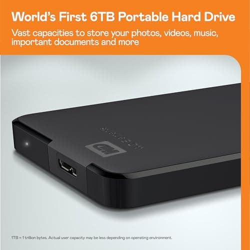 Western Digital WD 5TB Elements Portable External Hard Drive for Windows, USB 3.2 Gen 1/USB 3.0 for PC & Mac, Plug and Play Ready - WDBU6Y0050BBK-WESN 7