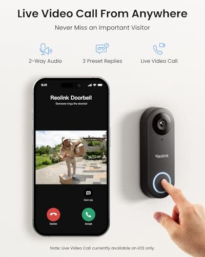 REOLINK Video Doorbell WiFi Camera - Wired 2K Outdoor, 5G&2.4G WiFi, 4:3 Wide View Angle, Smart Detection, Local Storage, No Subscription Front Door Home Security, Customized Chime V2 3