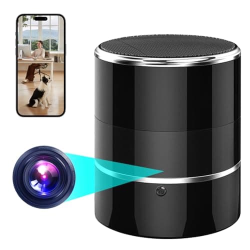 Aipmoz Security WiFi Camera in Bluetooth Speaker with 240° Viewing Angle,Wireless Security Cameras,Dome Cams Phone App,Hd 1080P,Motion Activated for Home Offices Store(2.4G /5G)