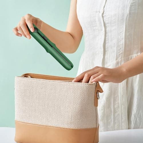 2024 New Upgrade 2-in-1 Portable Curling Wand and Flat Iron for Short and All Hair Types (Dark Purple) 6