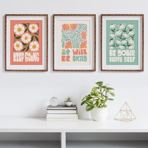 2025 Vertical Wall Calendar, Hanging Calendar from Now to December 2025, 18 Months (8.3" x11.7")|Large Monthly Grid|Floral Pattern with Motivational Quote| Back to School|Wall Art Home Decor 5