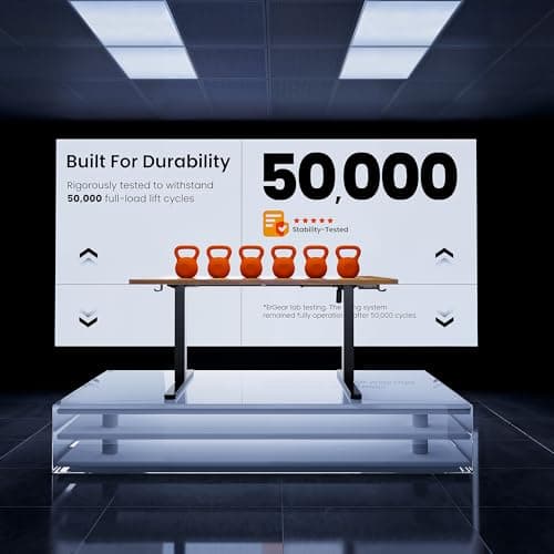 ErGear Height Adjustable Electric Standing Desk, 48 x 24 Inches Sit Stand up Desk, Memory Computer Home Office Desk, Vintage Brown 6