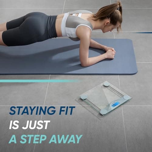 Etekcity Digital Body Weight Bathroom Scale, Large Blue LCD Backlight Display, High Precision Measurements,6mm Tempered Glass, 400 Pounds 7