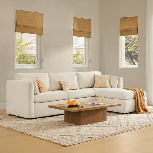 CHITA Oversized Modular Sectional Sofa, FSC Certified L Shaped Sectional Couches for Living Room, 112 inch Width,4 Seat Modular Sofa with Storage Ottoman, Linen 9