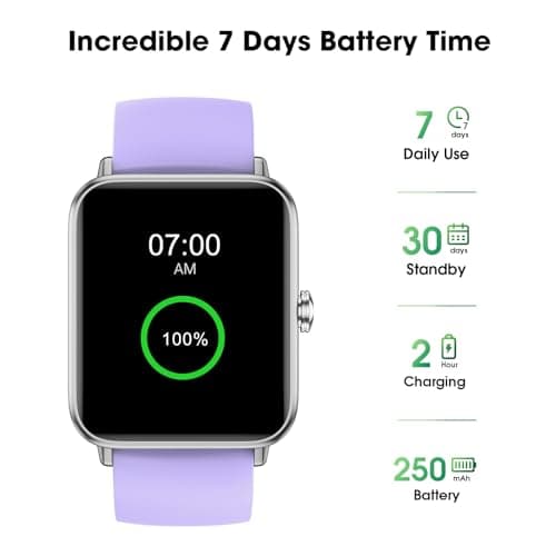 TYKOIT Smart Watch, Fitness Tracker with Heart Rate Monitor, Blood Oxygen, Sleep Tracker, 41mm Touchscreen Smartwatch for Android iOS Waterproof Pedometer Watches Step Calories Tracker for Women Men 5