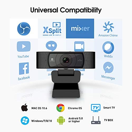 VITADE HD Webcam 1080P with Microphone & Cover Slide, 928A Pro USB Computer Web Camera Video Cam for Streaming Gaming Conferencing Mac Windows PC Laptop Desktop 7