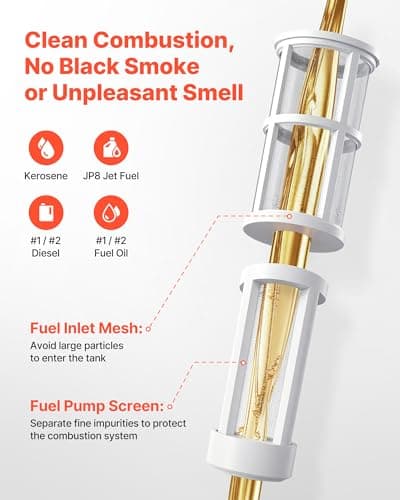 VEVOR 45000 BTU Forced Air Kerosene Diesel Heater, Portable Torpedo Space Heater W/Handle, Blower-Type for Jobsite/Garage/Warehouse/Workshop Construction/Outdoor Heating,Black 5