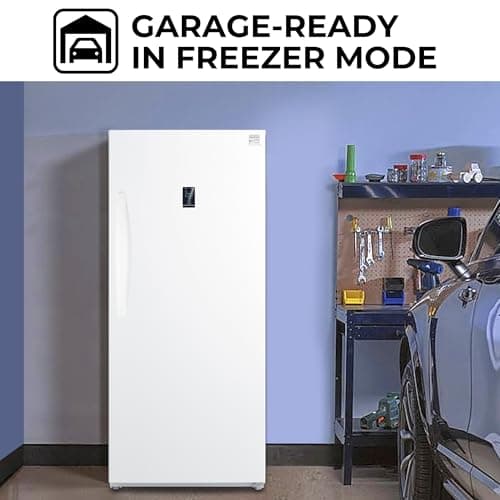 "Kenmore Upright freezer - Convertible Refrigerator / Freezer, 4 Shelves, Garage Ready, Meat Storage, Auto Defrost, Congelador For Home, Apartment, Cottage, Basement, 14.0 Cubic Feet Capacity, White " 6