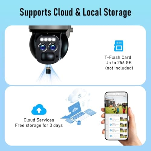 Caluxe 4K Solar Security Cameras Wireless Outdoor, 5GHz/2.4GHz WiFi 6, 360°PTZ Outside Cameras for Home Security, Color Night Vision/PIR Motion Detection/Auto Tracking/Two-Way Audio/IP66 Waterproof 8