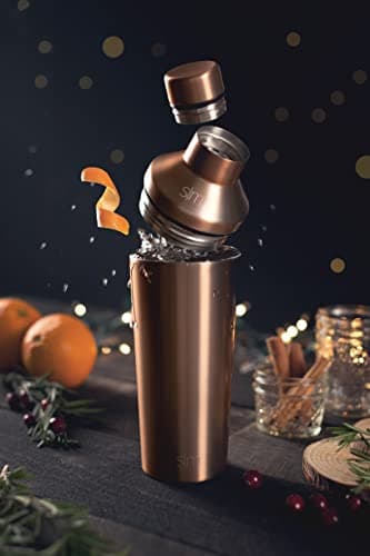 Simple Modern Cocktail Shaker Set with Jigger Lid | Stainless Steel Boston Shaker Insulated Martini Mixer for Mocktails | Gifts for Men Women Him Her | Classic Collection | 20oz | Metallic Gold 4