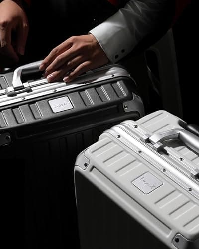 LUGGEX Aluminum Frame Luggage with Spinner Wheels, Zipperless Polycarbonate Hard Shell Suitcase, Carry On 20 In - White 6