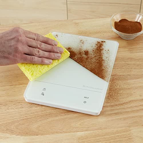 KitchenAid KQ913 Digital Waterproof (IPx7) Kitchen and Food Scale, LED readout, 11 Pound Max Capacity, White 5