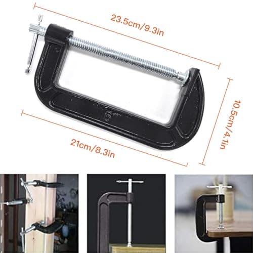 6 Inch C-Clamp Set, 2-5/8 Inch Throat Depth Heavy Duty Steel C Clamp Industrial Strength C Clamps for Woodworking, Welding, and Building(2PCs) 7