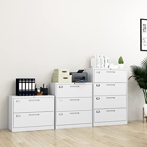 Fesbos Lateral File Cabinet with Lock, 3 Drawer Large Metal Filing Cabinet,Home Office Lockable Storage Cabinet for Hanging Files Letter/Legal/F4/A4 Size-Assembly Required 9