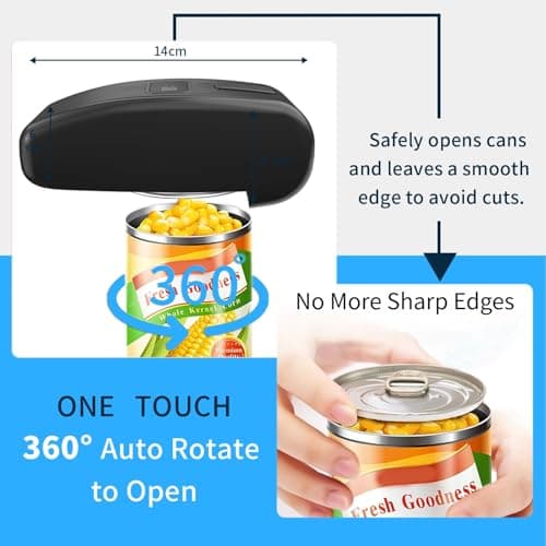 Electric Can Opener with LED Display, USB Rechargeable Electric Can Opener for Seniors & Arthritis, One-Touch Automatic Can Opener, Hands-Free, Smooth Edge, Compact, Cordless 4