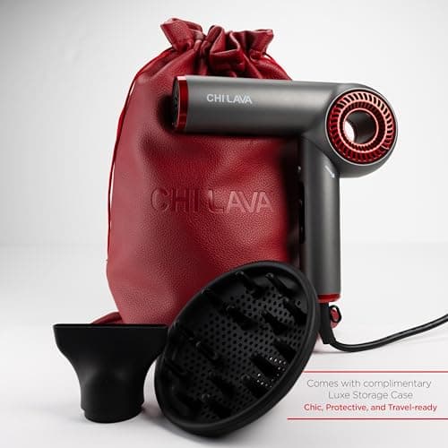 CHI Lava Brushless Motor Hair Dryer, Foldable Design, Faster, Quieter Drying, Reduces Frizz & Enhances Shine, Customizable Heat & Speed Settings 8