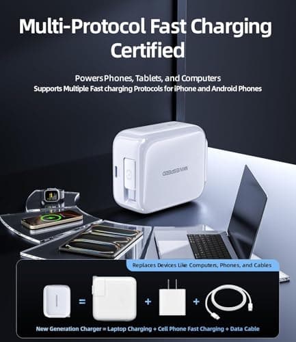 MOVE SPEED 2025 Upgrade Power Bank 70,000mAh 100W & 35W PD Fast Charger with Type C Retractable Cable 8