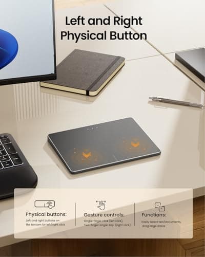 ProtoArc Bluetooth Trackpad for Windows 10/11, T1 Plus Large High-Precision Touchpad, Wireless Trackpad Mouse with Multi-Gesture Support for Computer/Desktop/Laptop, Grey Black 8