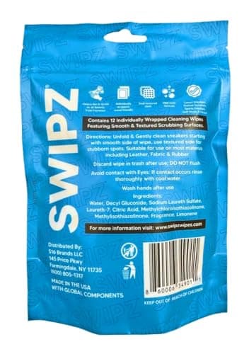 SWIPZ Sneaker Cleaner Wipes – Instant Shoe Cleaner for White Sneakers, Rubber Soles & Leather | Sneaker Eraser Wipes for Nike, Adidas, Air Jordan & More | 12 Travel Packs 11