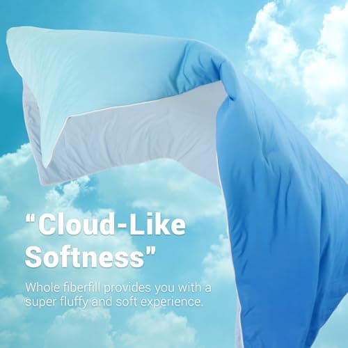 Elegear Cooling Comforter Queen Size Absorb Body Heat to Keep Cool, Double-Sided Cooling Blanket for Hot Sleeper Arc-Chill Cool Fabric Q-Max>0.5, Lightweight Summer Comforter Ice Blanket,Gradient Blue 7