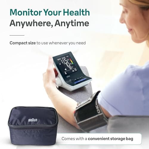 Braun ExactFit 3 Blood Pressure Monitor for Home Use, Blood Pressure Machine, Color-Coded, High BP Monitor, 2 Upper Arm Cuff Sizes, 80 Memory Slots 8
