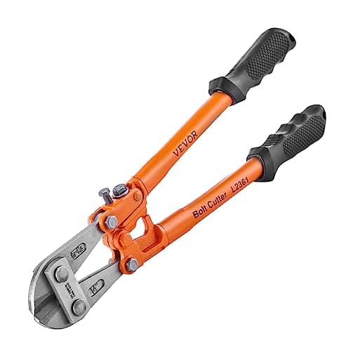 VEVOR Bolt Cutter, 14" Lock Cutter, Bi-Material Handle with Soft Rubber Grip, Chrome Molybdenum Alloy Steel Blade, Heavy Duty Bolt Cutter for Rods, Wires, Bolts, Cables, Rivets, and Chains 9