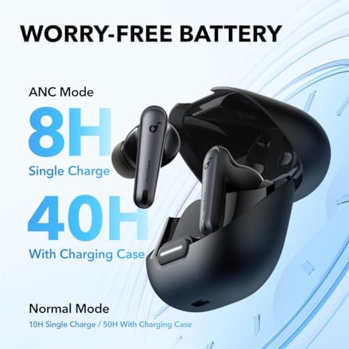 Soundcore by Anker Liberty 4 NC Wireless Earbuds, 98.5% Noise Reduction, Adaptive Noise Cancelling to Ears and Environment, Hi-Res Sound, 50H Battery, Wireless Charging, Bluetooth 5.3 5