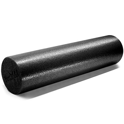 Yes4All Medium Firm Round PE Foam Roller 12, 18, 24, 36 Inches for Pilates, Yoga, Stretching, Balance & Core Exercises. 24 Inches, Black