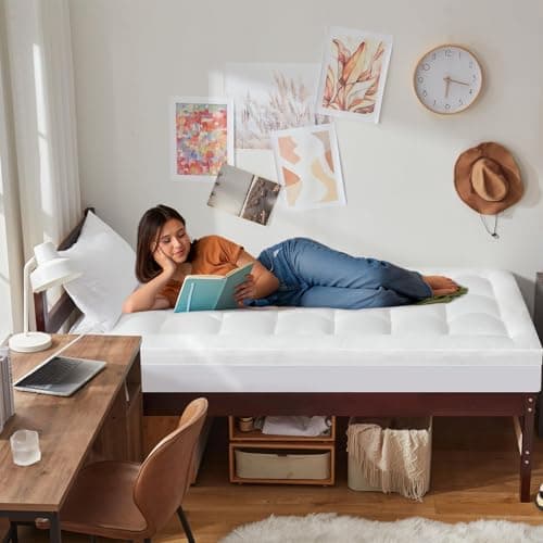 ELEMUSE 3 Inch Cooling Memory Foam Mattress Topper Twin XL, College Dorm Room Essentials, 2 Inch Pressure-Relief Memory Foam and 1 Inch Thick Soft Viscose Made from Bamboo Pillow Top for Hot Sleepers 9