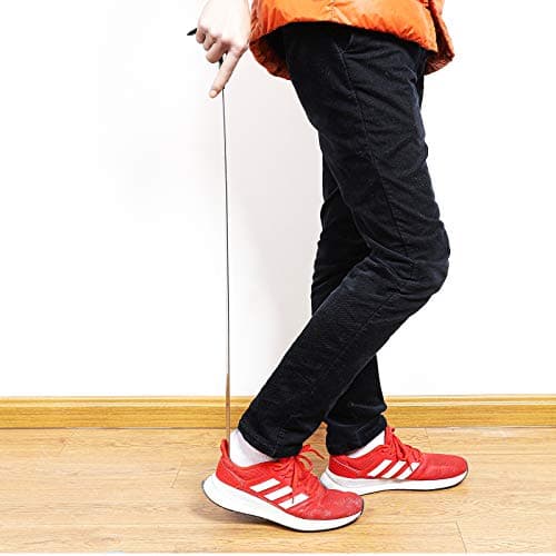 OFITMAGIC 31.5" Extra Long Handled Shoe Horn,Metal Shoehorn for Men and Women,Heavy Duty Extended Stainless Steel Shoe Horn with Leather Grip for Seniors Pregnant Back Pain 7