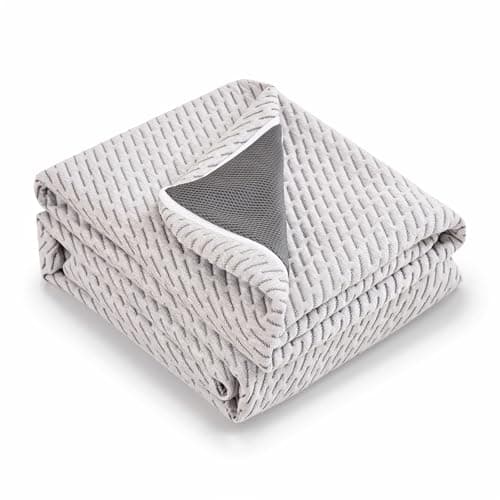 Subrtex Cover for Mattress Topper Queen Size 2 Inch (Only Cover) Mattress Topper Protector Bedding Removable Encasement with Zipper Closure