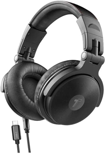 ENCASED USB-C Over Ear Headphones Wired (V200 Pro) Closed Back Studio DJ Monitor Earphones, USB Type-C Connector with Mic, Volume Remote (50mm Neodymium Drivers) 9