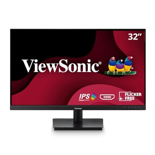 ViewSonic VA3209M 32 Inch IPS Full HD 1080p Monitor with Thin Bezels, 75Hz, Eye Care, HDMI, VGA (Renewed)