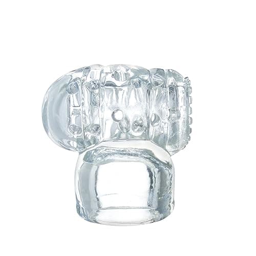 EBIEFLY 2Pcs Handheld Electric Magic Massager Wands Accessories Attachments Soft Silcione Single and Dual Channel Fit for Mini Hitachi Massage Wand (Transparent) 4