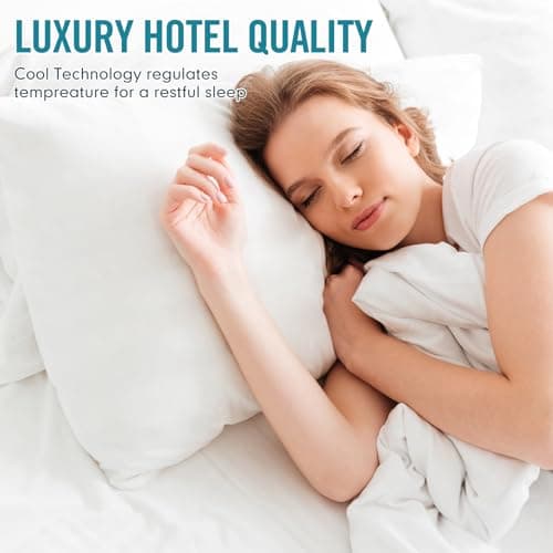 Sycoodeal Hotel Collection Bed Pillows for Sleeping 2 Pack,Standard Size Cooling Pillows,Hotel Quality with Premium Soft Down Alternative Fill for Side Stomach Back Sleepers 5
