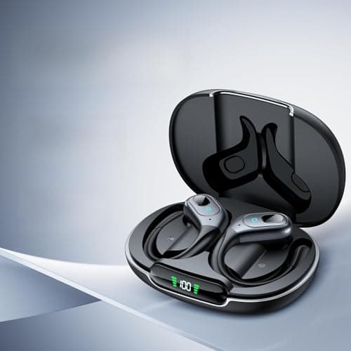 occiam Wireless Earbuds Bluetooth Headphones 90H Playback Sport Ear Buds with Earhook LED Display Charging Case