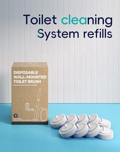 LFBEAR Disposable Toilet Cleaning System - Toilet Wand Kit with 18 High-Performance Refills, Wall Mounted Brush and Holder for Deep Cleaning Bathroom (Brush + 18 Refills) 5