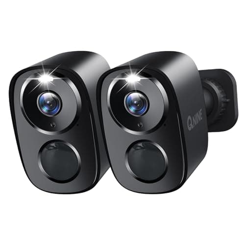 QNINE Outdoor Security Camera 2 Pack, 2K Wireless Cameras with 2-Way Audio, Motion Detection, Waterproof, Color Night Vision, TF/Cloud Storage (up to 256GB), Alexa Compatible