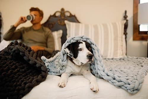 Nuzzie Original Knit Weighted Blanket- Breathable, Cooling, Hand Made Knit Throw Blanket for Sleep - Machine Washable, Stylish Design (Light Grey, Throw | 12lbs | 44"x60") 7