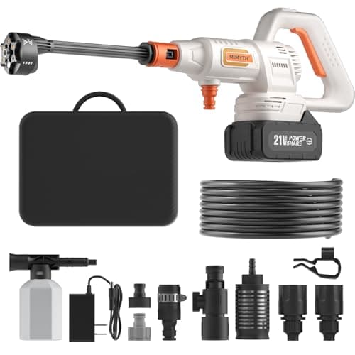Cordless Pressure Washer Battery Powered; 1200PSI Cordless Power Washer with Brushless Motor, 4.0Ah Battery,6-in-1 Nozzle, 3 Power Level; Handheld Portable Pressure Washer Cordless (5022-WH3)