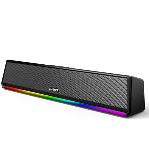 Bluedee Computer Speakers for Desktop PC, Bluetooth 5.3 PC Speakers with Dynamic RGB Light, Wired USB Plug & Play Computer Sound Bar, USB/Type-C Powered Gaming Speakers for Desktop, Laptops, Tablet