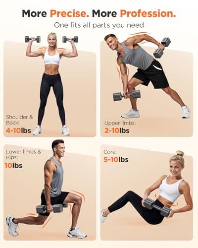 FEIERDUN 5-in-1 Adjustable Dumbbell Set of 2, 20LBS/10LBS Hand Weights for Women, 1s-Adjust Dual-Stable Dumbbell Set for Women Home Gym & Outdoor 5