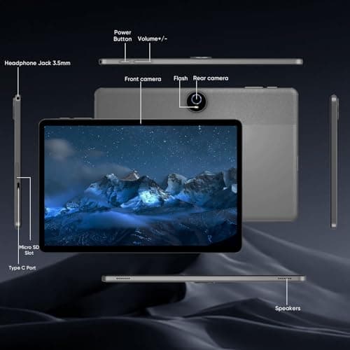 WXUNJA Android 16 Tablet,11 Inch Tablets with Octa Core Processor, 28GB RAM 128GB ROM 1TB Expand, Widevine L1, 8000mAh Battery, 2.4/5Ghz Dual WiFi/GPS/FM, 5/8MP Cameras, Case Included, Black 7