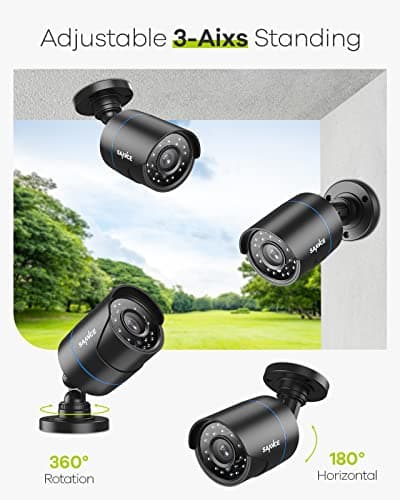 SANNCE 1080P Security Camera AHD/TVI/CVI/CVBS 4-in-1 CCTV Camera IP66 Weatherproof Analog CCTV Surveillance Bullet Camera Indoor Outdoor, 100ft Night Vision, No Power Supply and Cable, Only A Camera 7