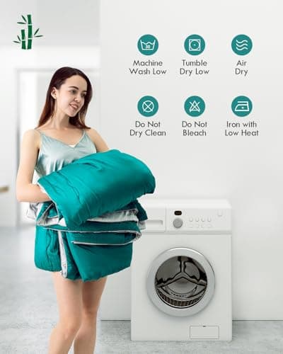 Kaisa Cooling Comforter King, Organic Breathable Down Comforterfor Summer, Lightweight Silky Smooth Duvet Insert with Corner Tabs, 90x106 Inches Green Grey 7