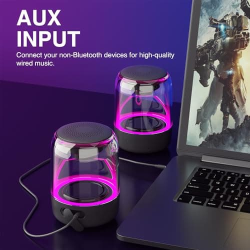 MEGATEK Portable Bluetooth Speakers (2-Pack) – True Wireless Stereo (TWS) Pair, Vibrant LED Lights, 360° HD Sound, 12-Hour Playtime, IPX5 Waterproof – Perfect for Home, Parties, Outdoors, and Travel 7