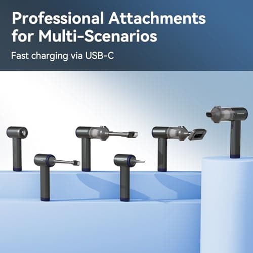 MGVK Handheld Vacuum Cordless, Portable Car Vacuum, High Power Cleaner for Pet Hair/Car/Home, Suction & Blow 2 in 1, 17-30 Min Run Time, Small Lightweight Gadget, Type-C Rechargeable 8