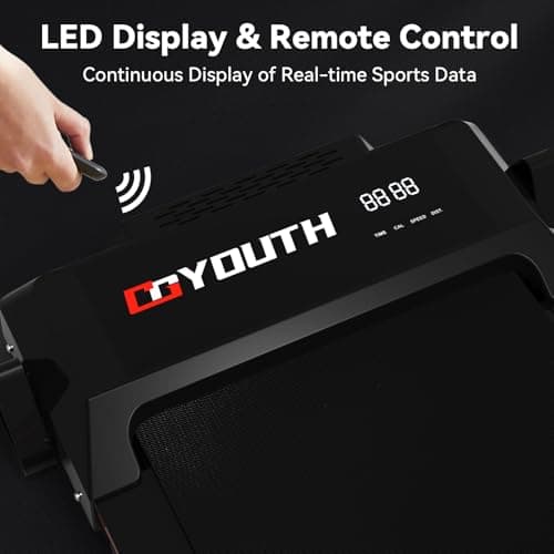 GOYOUTH Portable 3-Level Incline Adjustable Treadmill, Mini Walking Pad with Remote Control, Compact Treadmill for Home & Office, LED Display, 12 HIIT Programs, Installation-Free, 265 lbs Capacity 7