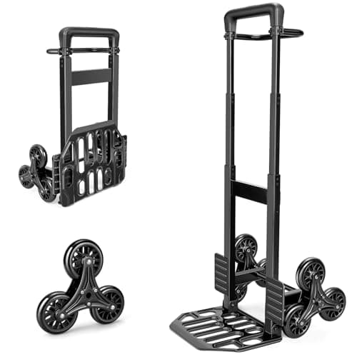KEDSUM 460 LBS Stair Climbing Dolly, Folding Dolly Cart with Wheels for Stairs, Telescoping Handle & 100% Thickened Steel Stair Climbing Cart for Warehouses, Homes, and Offices, Height 49.2 inch